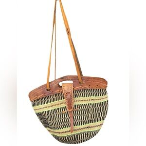 Vintage oversized woven western shoulder bag purse